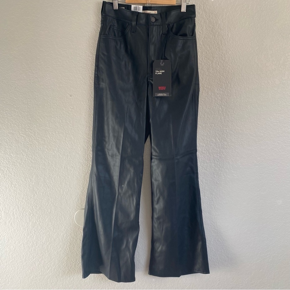 Levi's Women's 70s Flare Faux Leather Jeans 27x32